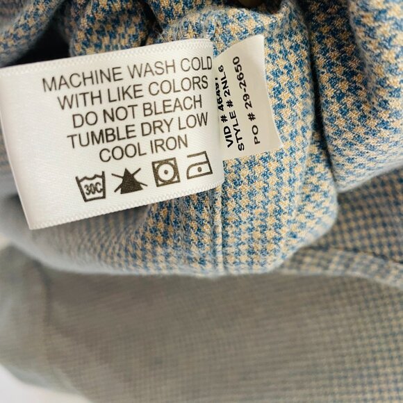 Orvis Mens Blue Long Sleeve Houndstooth Preppy Carear Button Up Shirt Size XLT - Picture 6 of 10